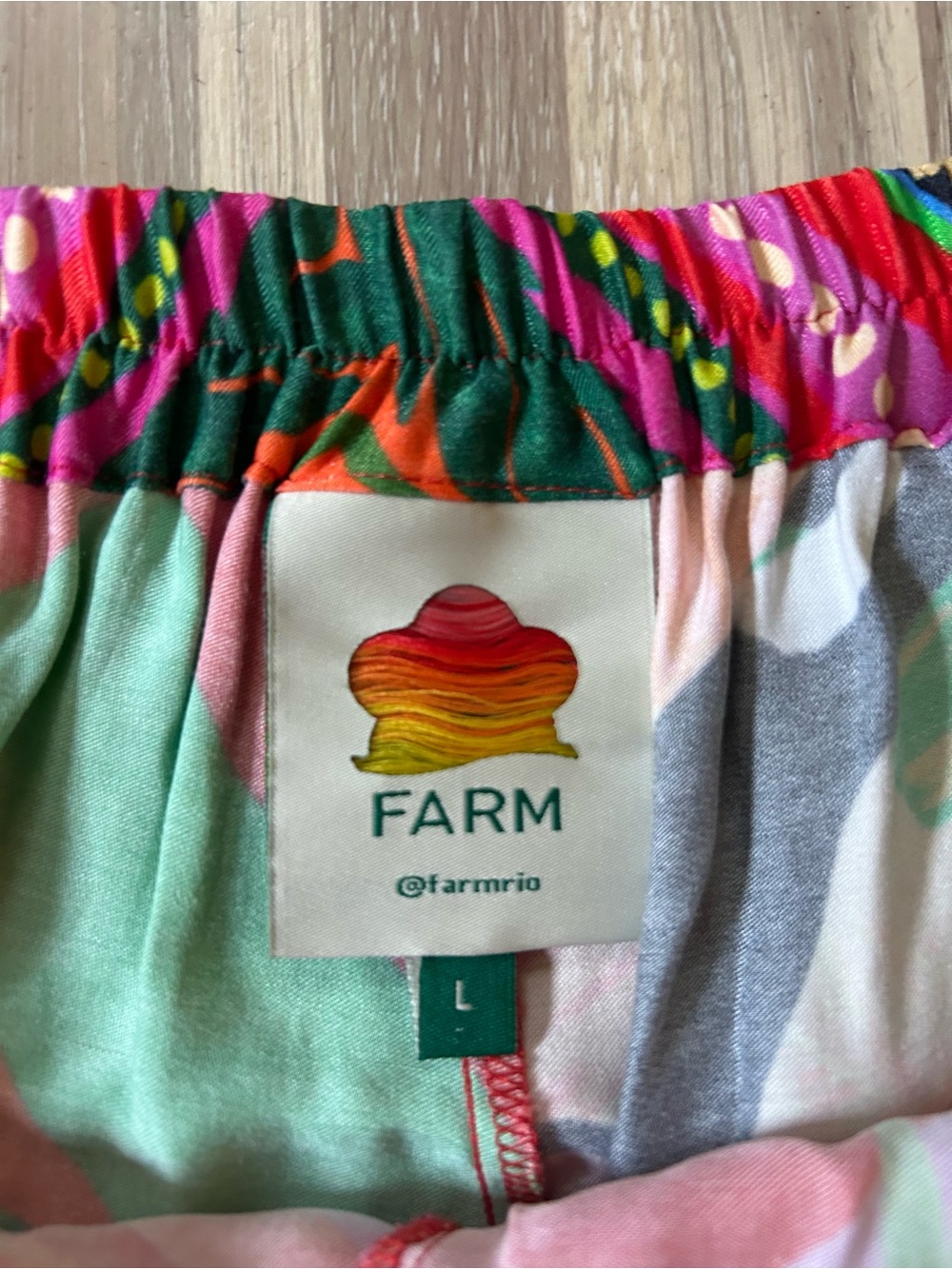 Farm Rio Mix Scarves Summer Pants Wide Leg Tropical Print Size Large - Picture 9 of 11